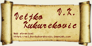 Veljko Kukureković vizit kartica